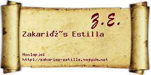 Zakariás Estilla névjegykártya